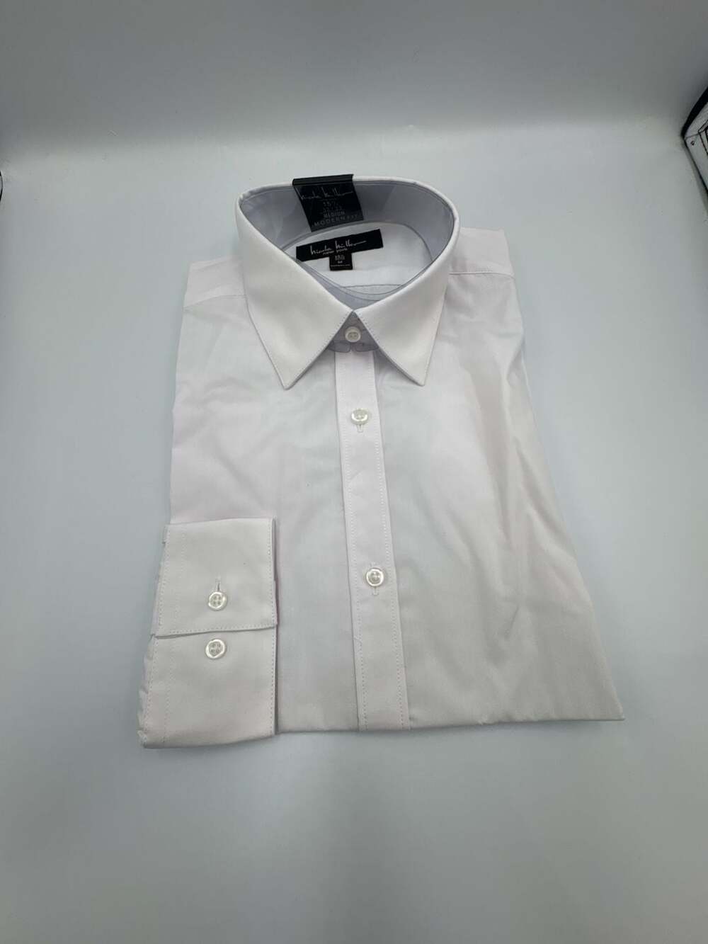 Nicole Miller New York Men's Dress Shirt Modern Fit White 15.5 32/33
